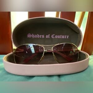 Juicy Couture aviator sunglasses and case